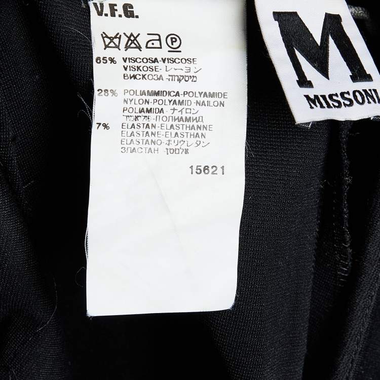 Pre Owned M Missoni Black Stretch Knit Leggings M
