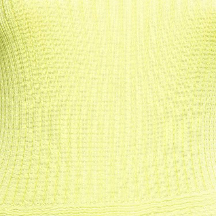 Pre Owned M Missoni Green Patterned Knit Round Neck Dress M