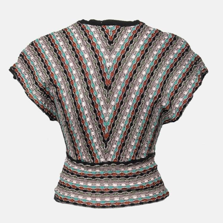 Pre Owned M Missoni Multicolor Patterned Lurex Knit Top M