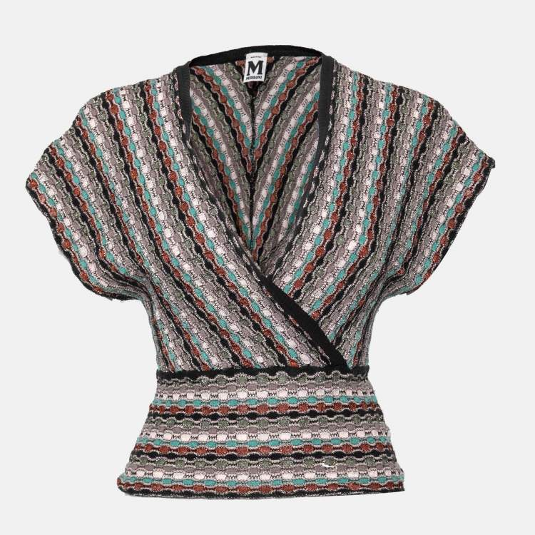 Pre Owned M Missoni Multicolor Patterned Lurex Knit Top M