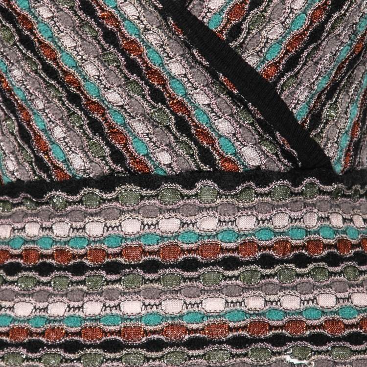 Pre Owned M Missoni Multicolor Patterned Lurex Knit Top M