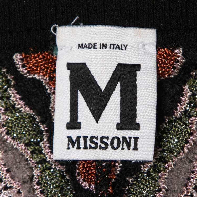 Pre Owned M Missoni Multicolor Patterned Lurex Knit Top M