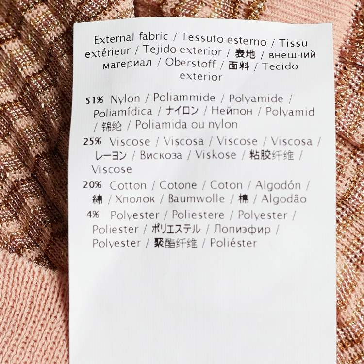 Pre Owned M Missoni Pale Pink Lurex Plissé Bow Detail Top S