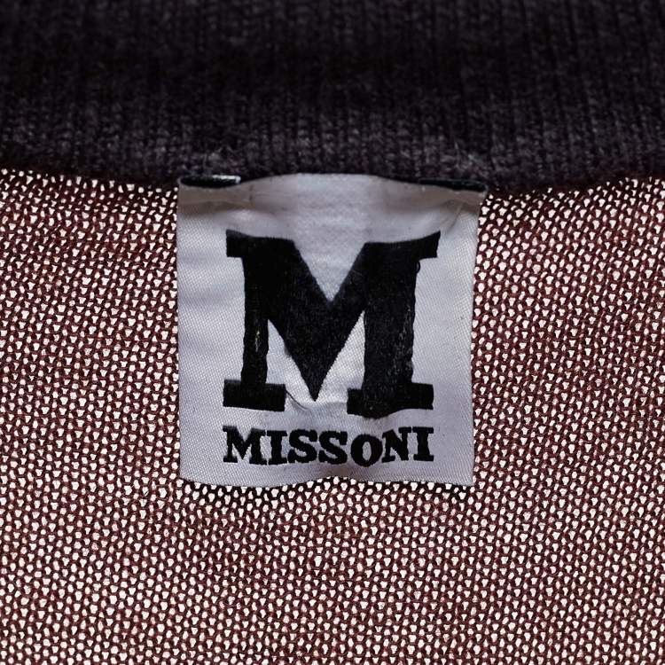 Pre Owned M Missoni Multicolor Wool Blend Button Front Cardigan L