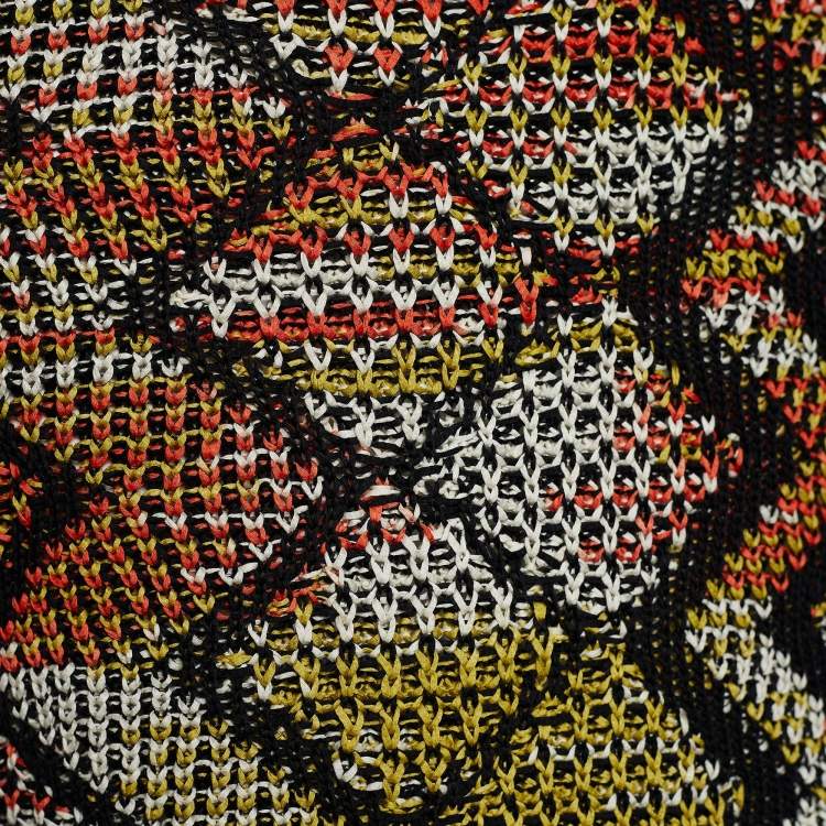 Pre Owned M Missoni Multicolor Cotton Zig Zag Knit Cardigan M