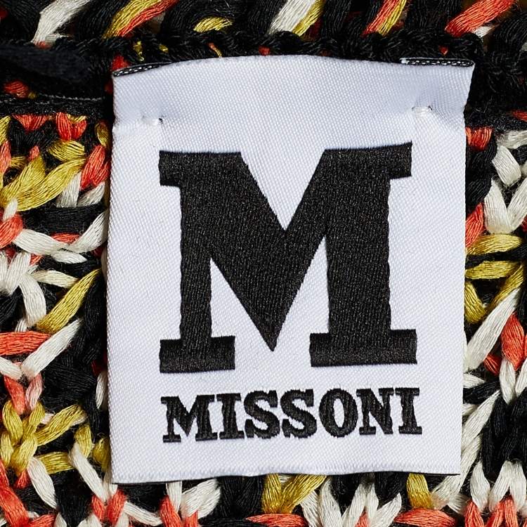 Pre Owned M Missoni Multicolor Cotton Zig Zag Knit Cardigan M
