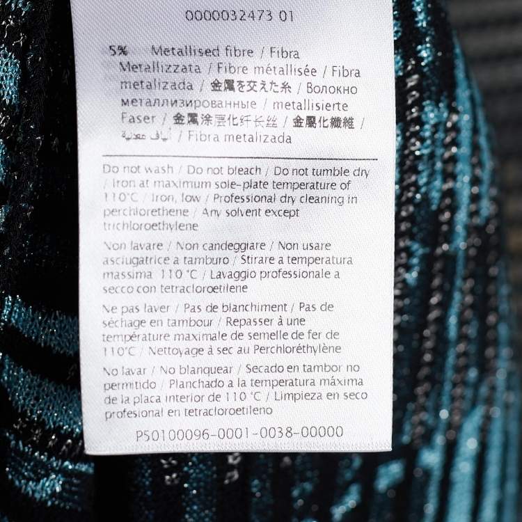 Pre Owned M Missoni Black & Blue Lurex Knit Sleeveless Dress M