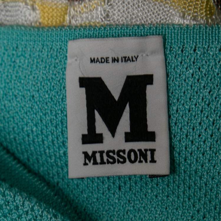 Pre Owned M Missoni Multicolor Patterned Knit Sleeveless Dress L