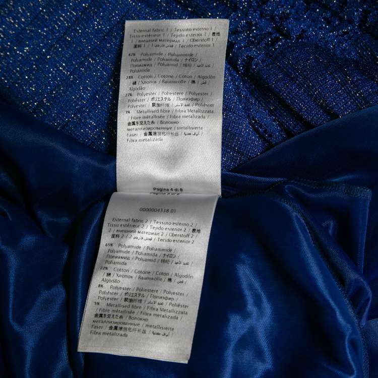 مملوكة مسبقًا M Missoni Royal Blue Lurex Knit Halter Neck Maxi Dress M