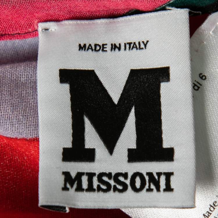 Pre Owned M Missoni Multicolor Cotton Drawstring Waist Detail Kaftan Dress M