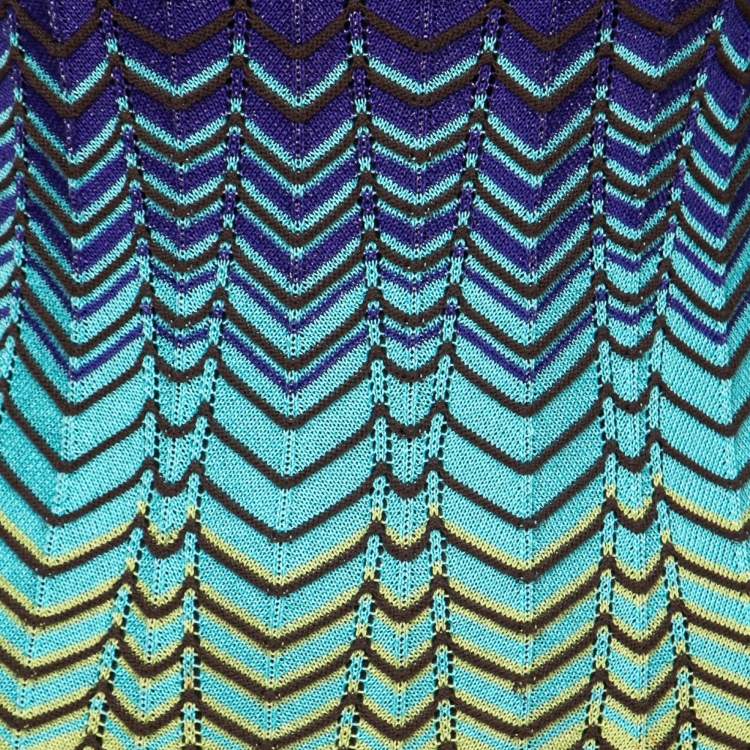مملوكة مسبقًا M Missoni Multicolor Chevron Patterned Knit Mini dress S
