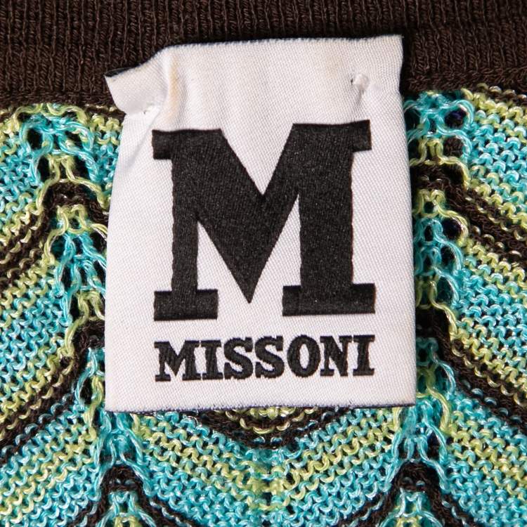 مملوكة مسبقًا M Missoni Multicolor Chevron Patterned Knit Mini dress S