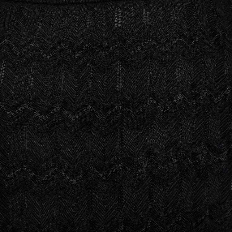 Pre Owned M Missoni Black Wool Knit Maxi Skirt L