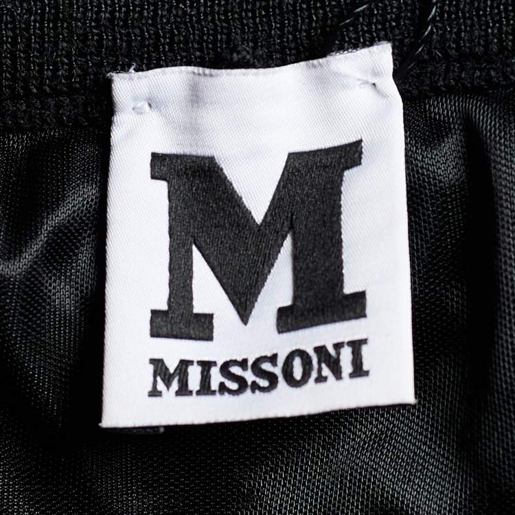 Pre Owned M Missoni Black Wool Knit Maxi Skirt L