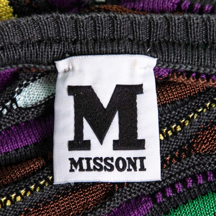 Pre Owned M Missoni Multicolor Patterned Knit Pullover Top S 
