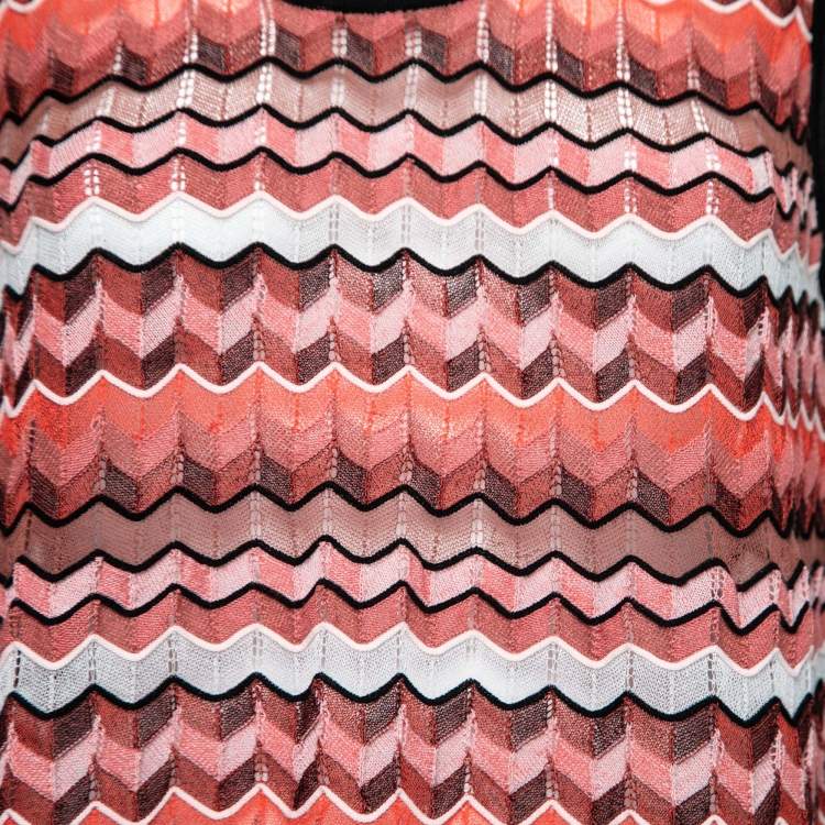 Pre Owned M Missoni Multicolor Chevron Patterned Knit Top M