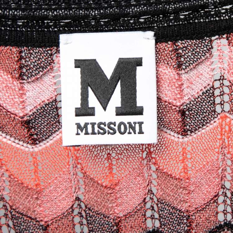 Pre Owned M Missoni Multicolor Chevron Patterned Knit Top M