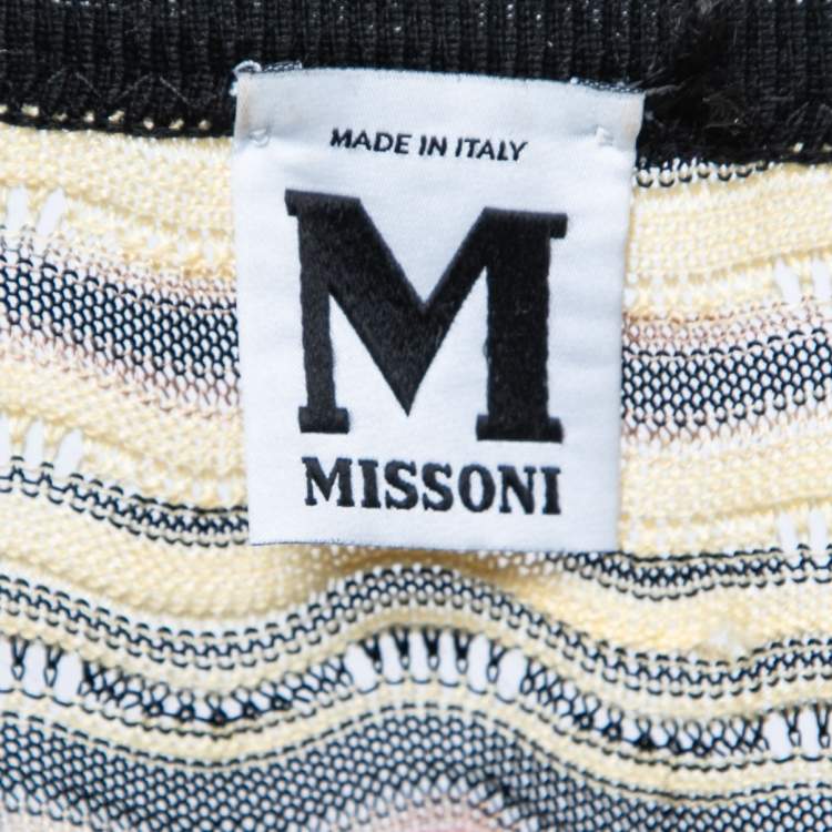 Pre Owned M Missoni Multicolor Patterned Knit Wrap Cardigan M