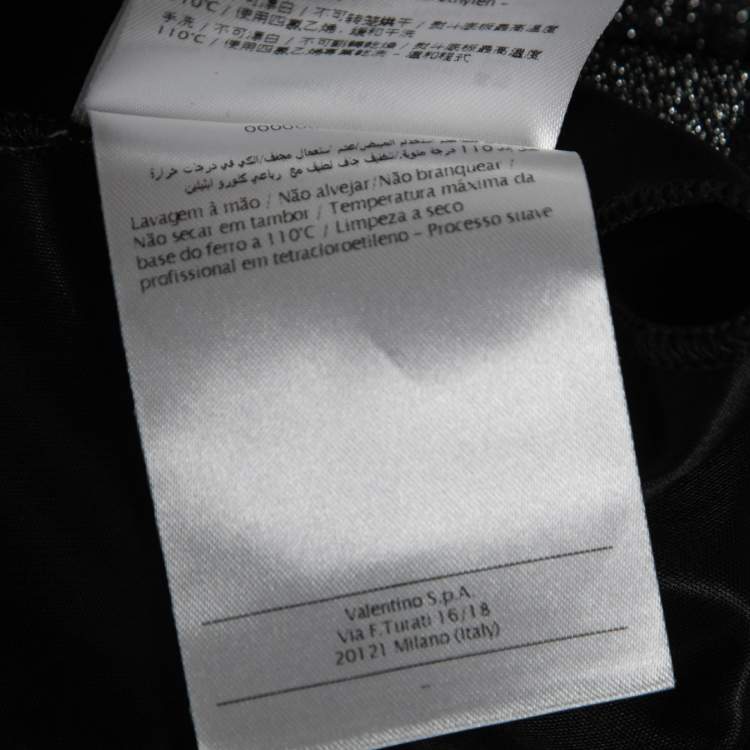 Pre Owned M Missoni Black Metallic Chevron Patterned Knit Midi Dress M
