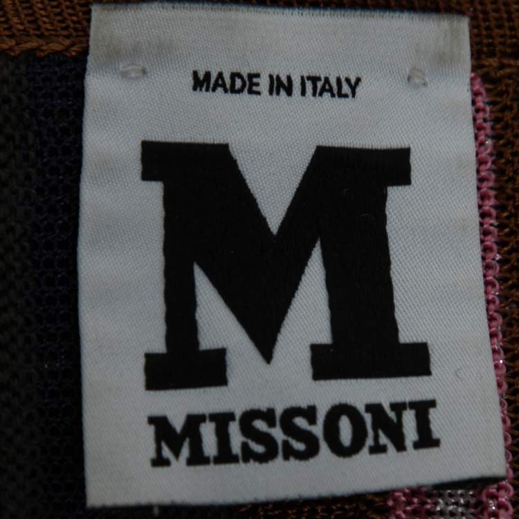 Pre Owned M Missoni Multicolor Striped Patterned Knit Cardigan & Top Set S