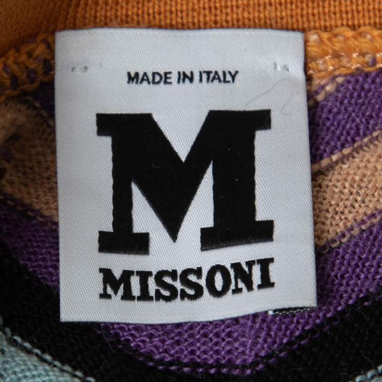 Pre Owned M Missoni Multicolor Patterned Knit Top L 