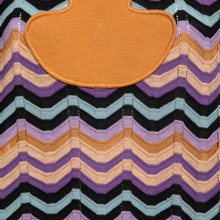 Pre Owned M Missoni Multicolor Patterned Knit Top L 