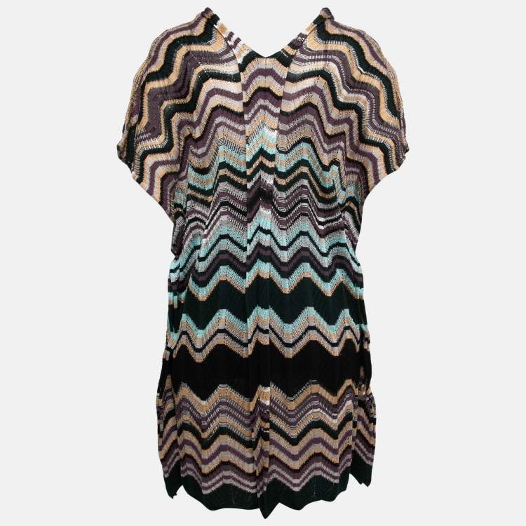 Pre Owned M Missoni Multicolor Patterned Knit Tunic Mini Dress S