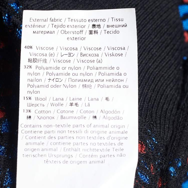 Pre Owned M Missoni Black & Blue Knit Button Front Cardigan M