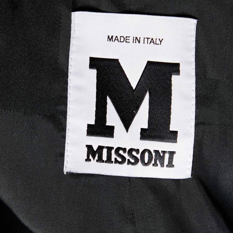 Pre Owned M Missoni Multicolor Striped Knit Button Front Coat M