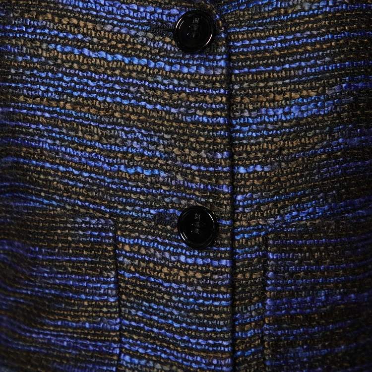 Pre Owned M Missoni Multicolor Striped Knit Button Front Coat M