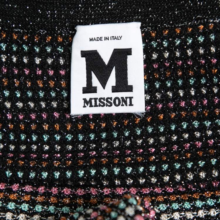 Pre Owned M Missoni Multicolor Patterned Lurex Knit Sleeveless Dress M