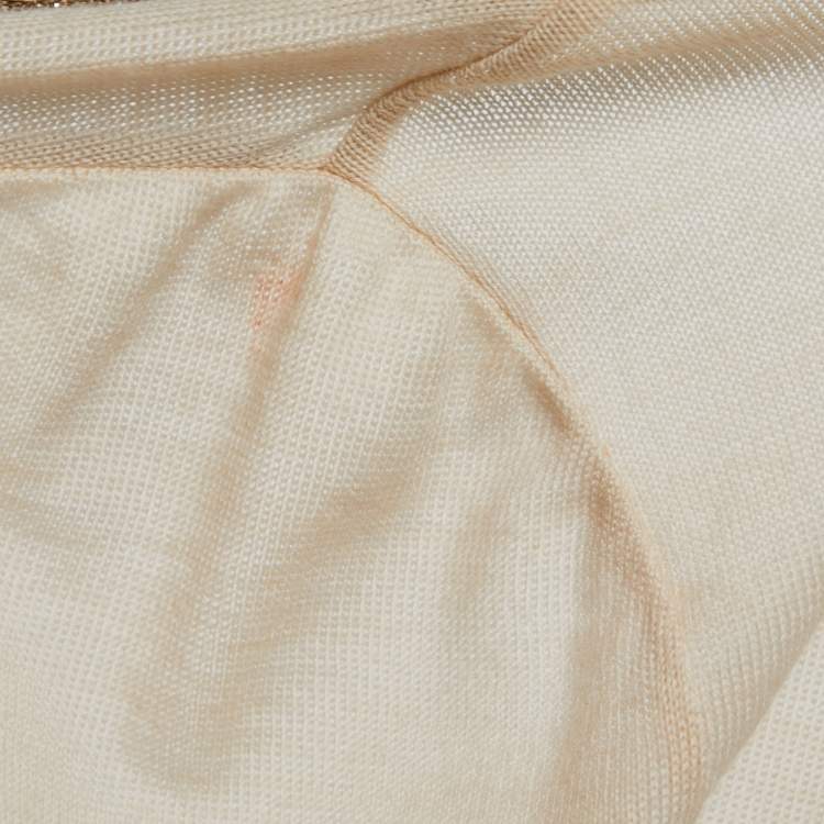 Pre Owned M Missoni Beige Multicolor Patterned Knit Midi Dress S