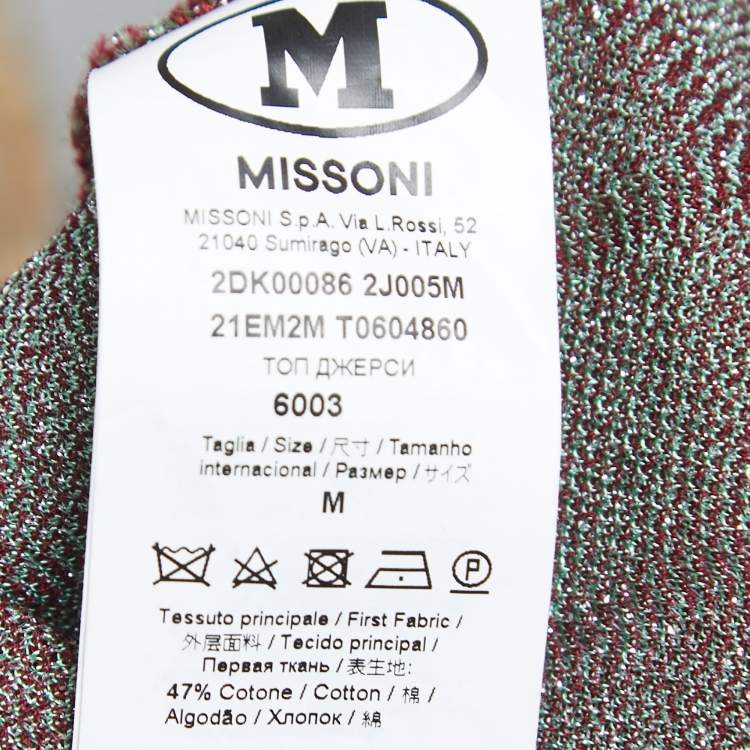 Pre Owned M Missoni Multicolor Lurex Chevron Knit Halter Top M