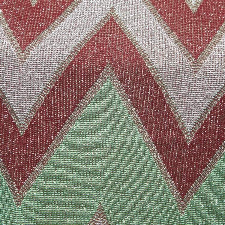 Pre Owned M Missoni Multicolor Lurex Chevron Knit Halter Top M