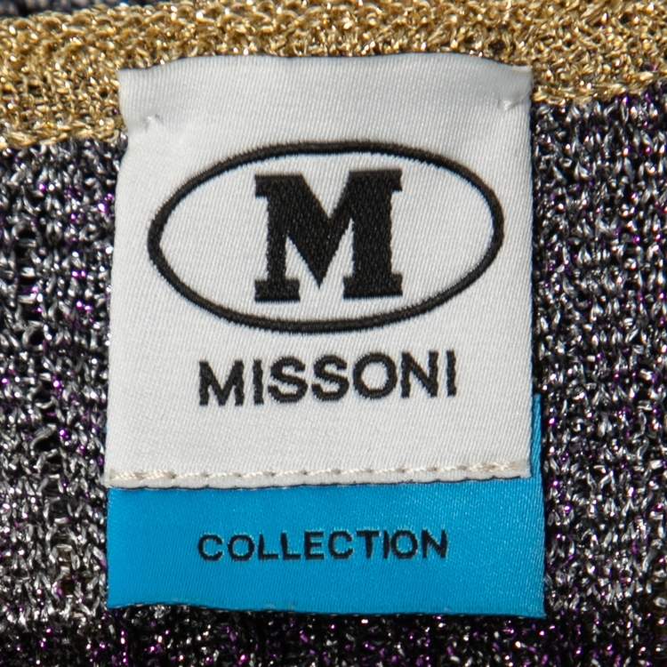 Pre Owned M Missoni Collection Multicolor Striped Lurex Knit Top M