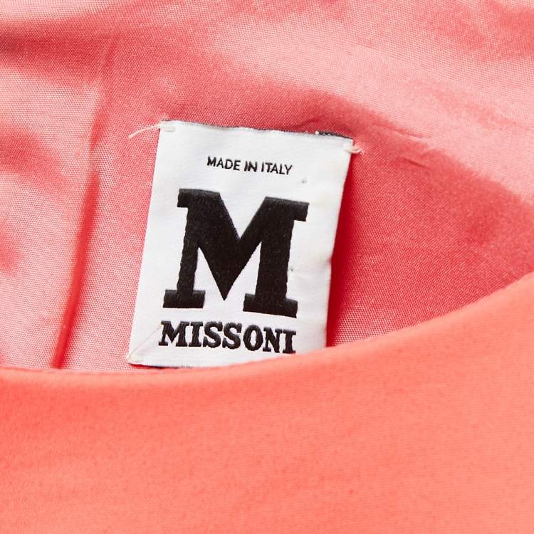 Pre Owned M Missoni Multicolor Knit Cut-Out Detail Colorblock Top S