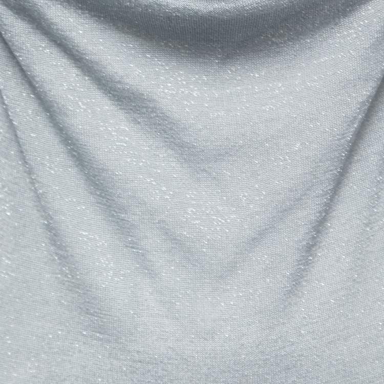Pre Owned M Missoni Silver Knit Cowl Neck Sleeveless Top S