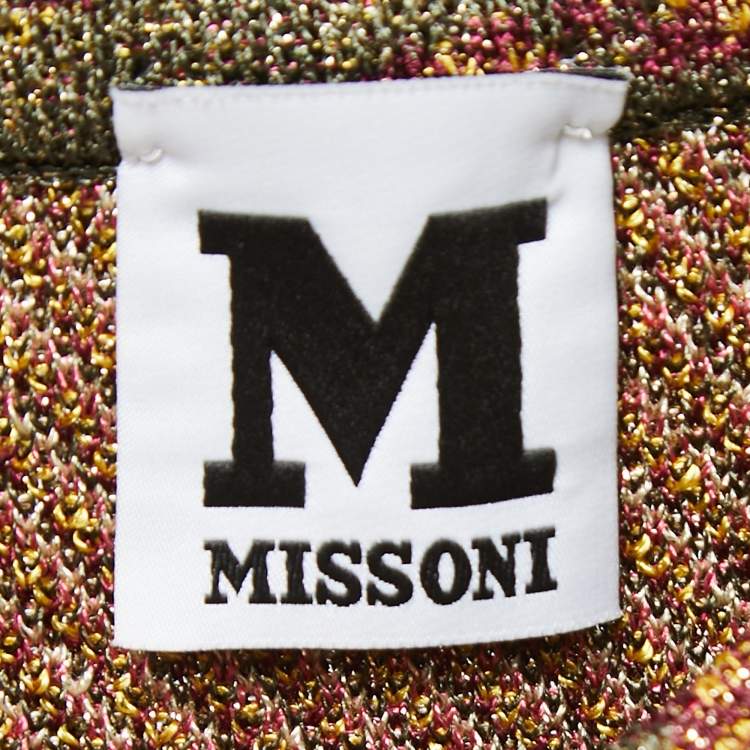 Pre Owned M Missoni Multicolor Patterned Lurex Knit Sleeveless Bodycon Dress M