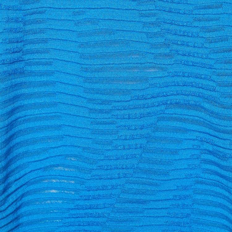Pre Owned M Missoni Blue Knit Sleeveless Top L