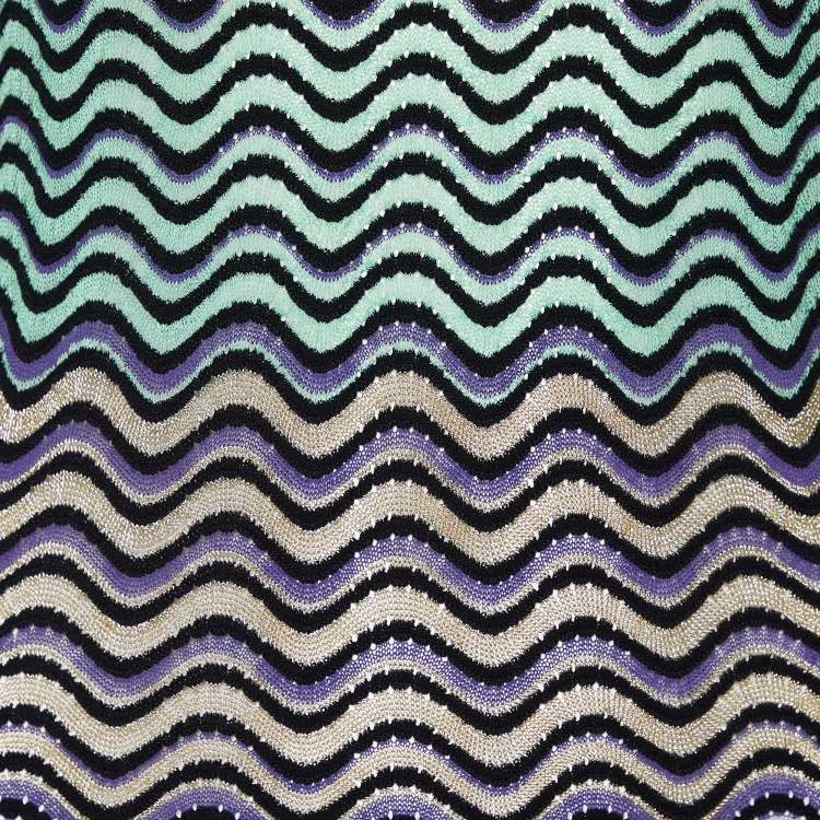 مملوكة مسبقًا M Missoni Multicolor Patterned Knit Mini Dress M