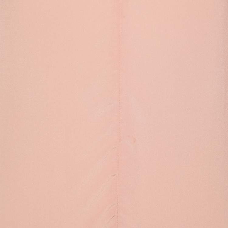 Pre Owned M Missoni Peach Silk V-Neck Short Sleeve Blouse XS