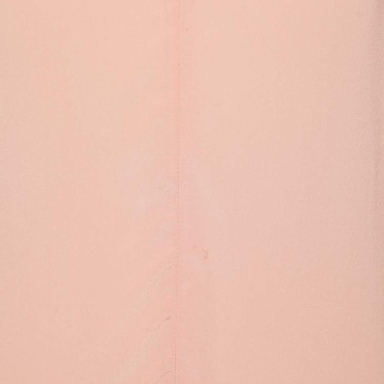 Pre Owned M Missoni Peach Silk V-Neck Short Sleeve Blouse XS