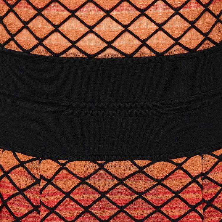 Pre Owned M Missoni Multicolor Patterned Knit Open Back Mini Dress M