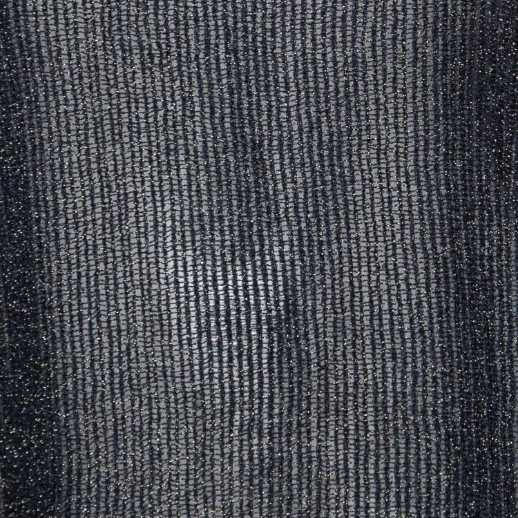 Pre Owned M Missoni Navy Blue Lurex Knit Kimono Sleeve Oversized Top S