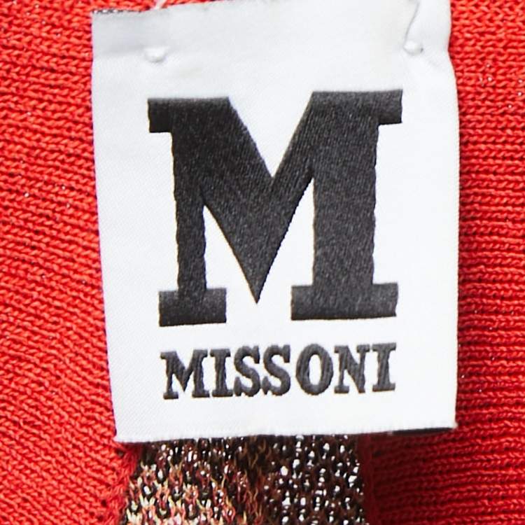 Pre Owned M Missoni Multicolor Patterned Knit Strap Peplum Top S