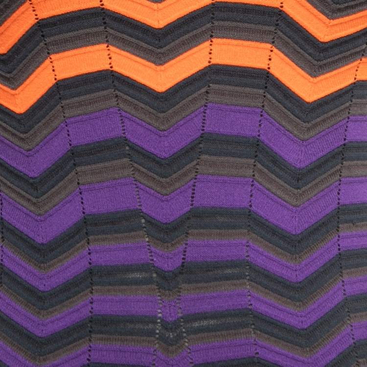 Pre Owned M Missoni Multicolor Patterned Knit Sleeveless Flared Short Dress S