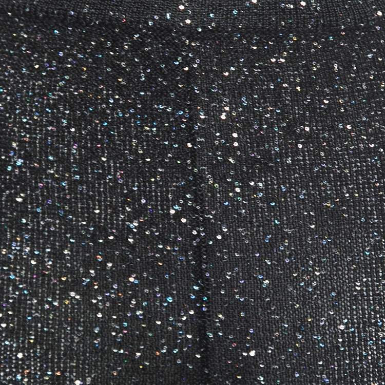 Pre Owned M Missoni Collection Black Sequined Knit Palazzo S