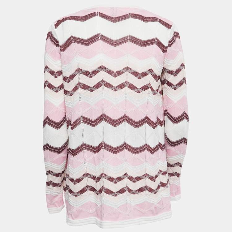Pre Owned M Missoni Multicolor Patterned Knit Full Sleeve Shrug S