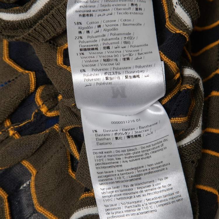 Pre Owned M Missoni Multicolor Patterned Knit Crew Neck Half Sleeve Top S