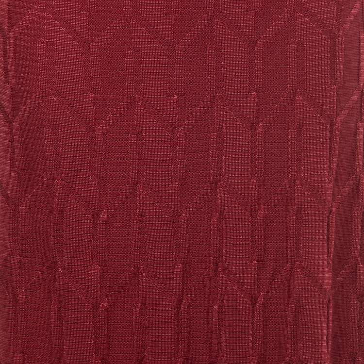 Pre Owned M Missoni Red Patterned Knit Maxi Skirt M